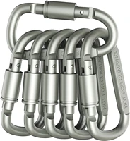 6 pcs aluminum d ring locking carabiner multi function quick hang hanging hook buckle mini carabiners survival gear climbing