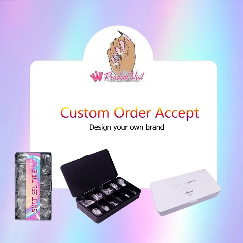 Gel Nails Extension System Full Cover Sculpted Clear Stiletto Coffin False Nail Tips 240pcs/bag images - 6