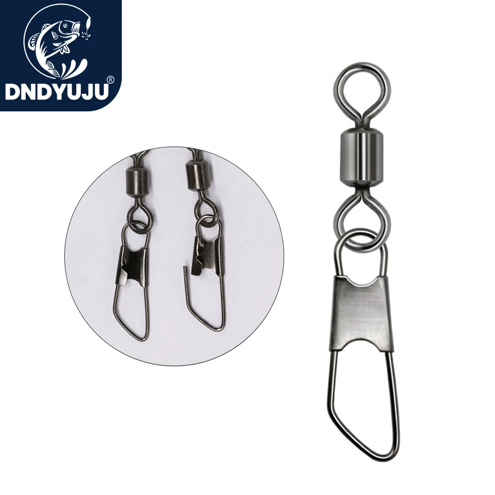 

DNDYUJU 10pcs Rolling Swivels Fishing Accessories 6#-14# Barrel Rolling Solid Rings for Fishing Hooks Connector Fishing Tackle