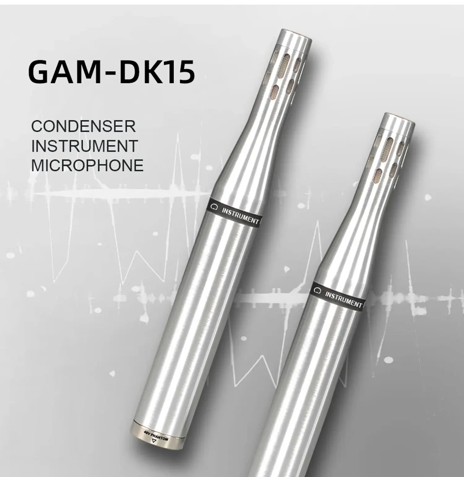 Фото GAM-DK15 Высококачественный металлический конденсаторный инструментальный микрофон для Tomtoms или малого барабана, сверхвысокая точность записи №2