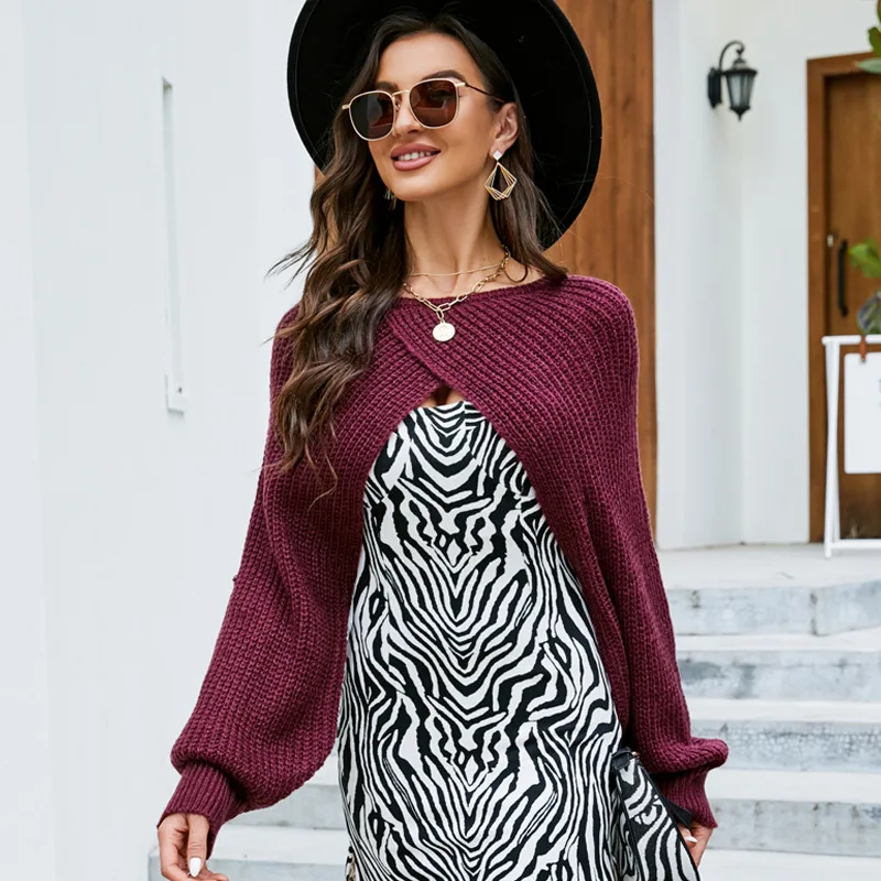 Женский свитер шаль новинка осень-зима 2023 однотонная многослойная одежда для