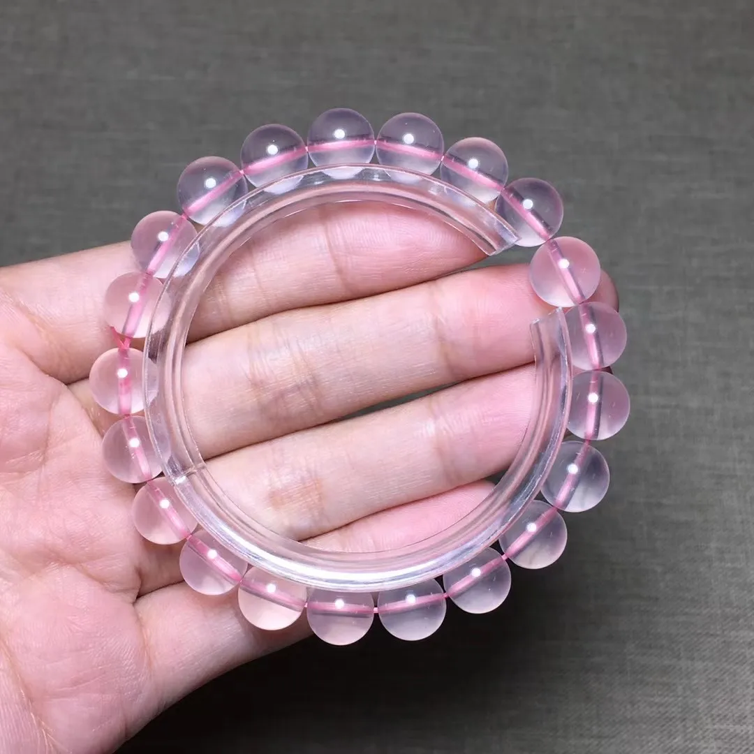 

Браслет из натурального розового кварца, 9 мм