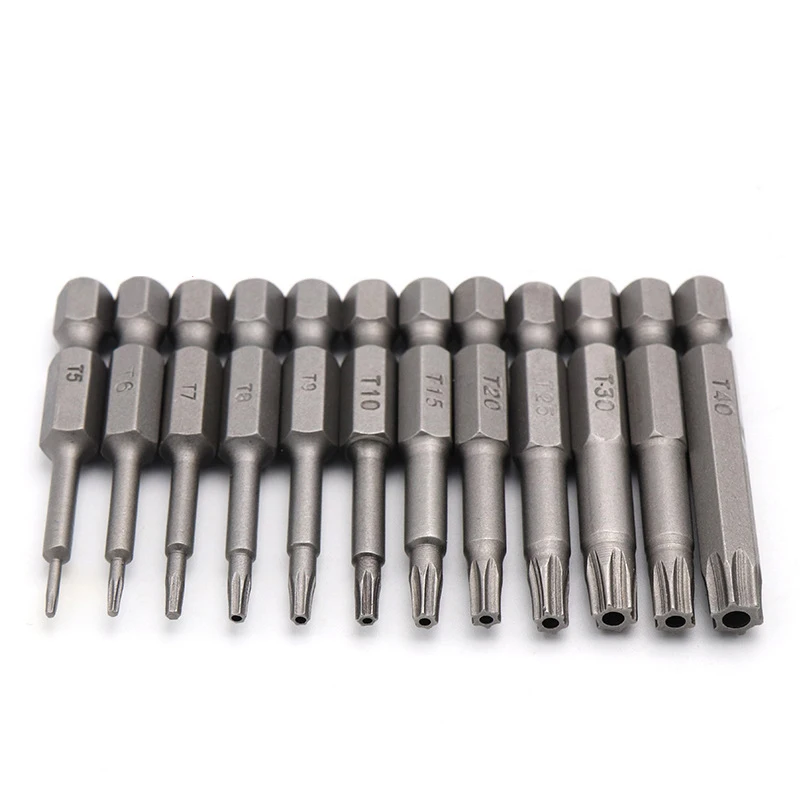 

12 шт., Набор бит с шестигранным хвостовиком, 1/4 дюйма, 6,35 мм