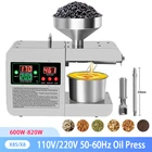 Умный Масляный Пресс из нержавеющей стали, 220 В110 В, машина для извлечения горячего и холодного масла с контролем температуры, кунжутное масло, арахис