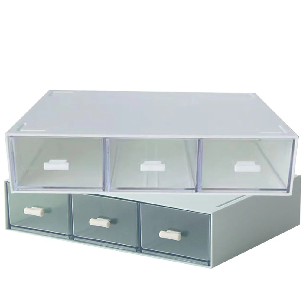 

2Pcs Decorative Jewelry Case Jewelry Display Storage Holder Cosmetics Drawer Style Sundries Case