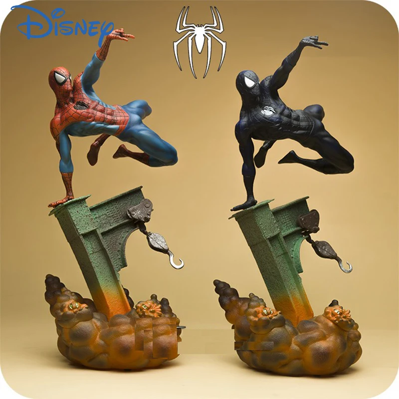 28 Cm Disney Marvel Spider-Man Venom Symbiote Scene Statue modello fatto a mano ornamenti da tavolo giocattoli di animazione per bambini