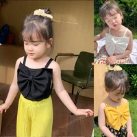 1 6y summer fashion kid baby girls clothes bow sleeveless off shoulder crop tops for beach pool party colour childrens vest