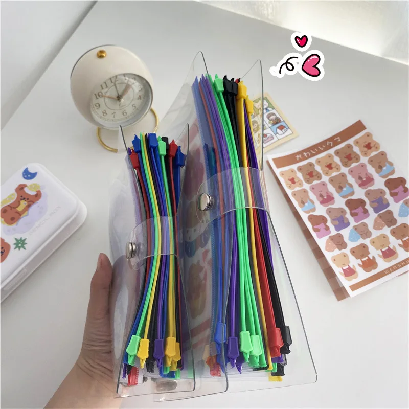 

1 Piece 6 Holes Loose Leaf Zipper Inserts Isolated Plastic Bags A5/A6