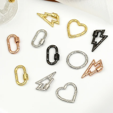 Juya медные карабины с фианитами для рукоделия