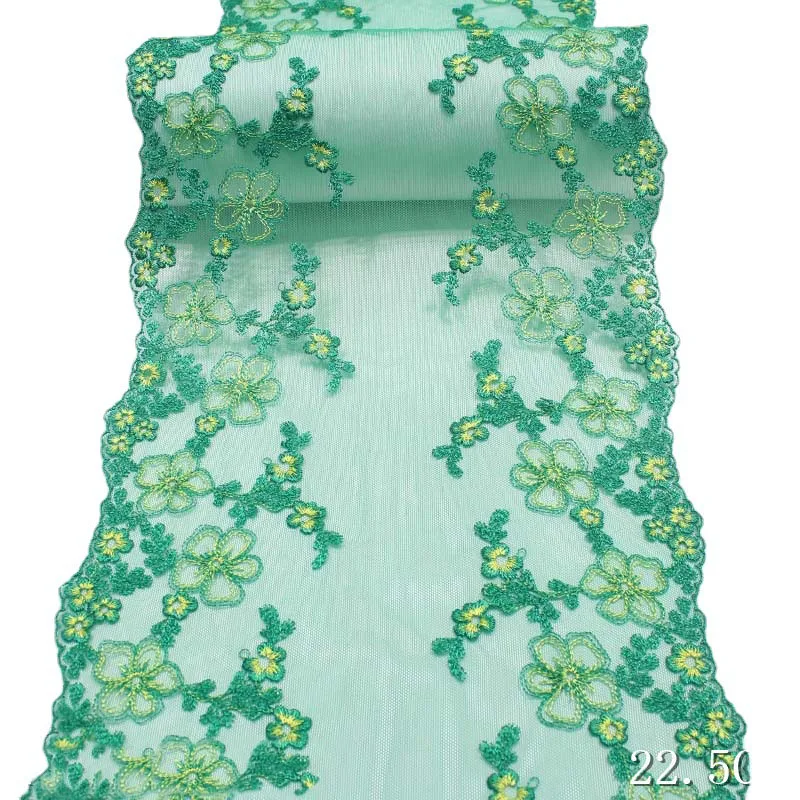 

41Yds Green Embroidery Tulle Lace Trim DIY Bra Fabric Accessories Vintage Mesh Embroidered Lace for Lingerie Sewing Crafts New