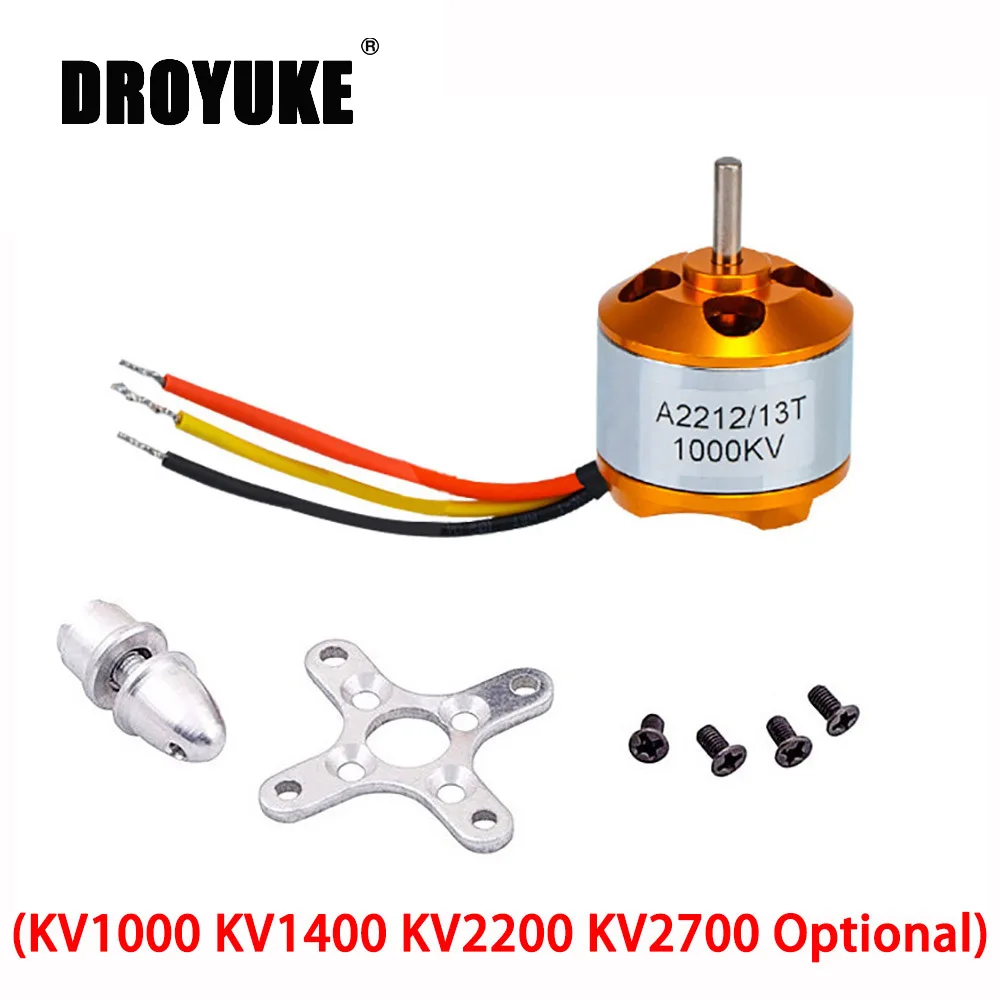Бесщеточный двигатель A2212 930KV 1000KV 1400KV 2200KV 2700KV для РУ самолета мультикоптера