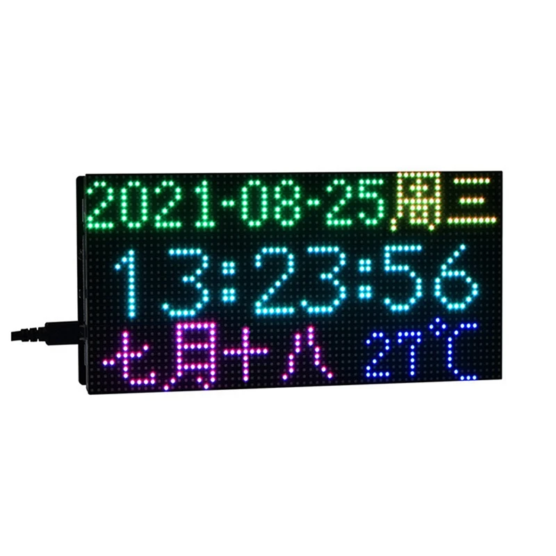 

Waveshare RGB-Matrix-P3-64X32 Dot Matrix Screen RGB Full Color Multi Features Digital Clock For Raspberry Pi Pico Kit