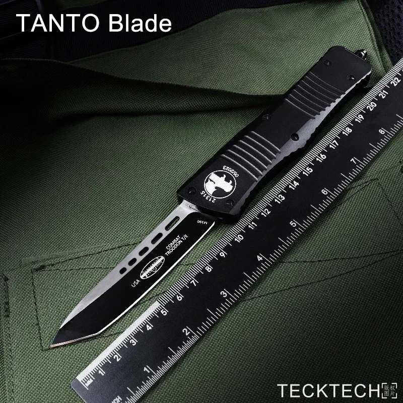COMBAT TROODON TANTO BLADE MICRO TECH KNIFE Черное покрытие D2 CNC T6 Алюминий EDC Тактический карманный