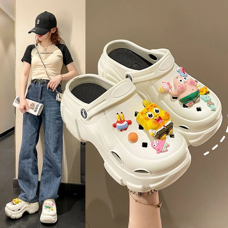 Сандалии с открытым носком и нескользящей подошвой толстая подошва Губка Боб