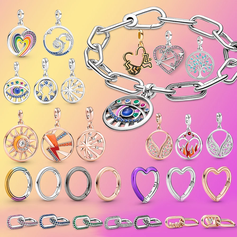 

925 New Silver ME charm Light Me Up Medallion pendant Stitch Dangle charm jack bead Fit Original PAND0RA Bracelet women jewelry