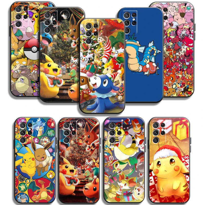 

Pokémon Christmas Phone Cases For Samsung Galaxy A31 A32 A51 A71 A52 A72 4G 5G A11 A21S A20 A22 4G Coque Back Cover Carcasa