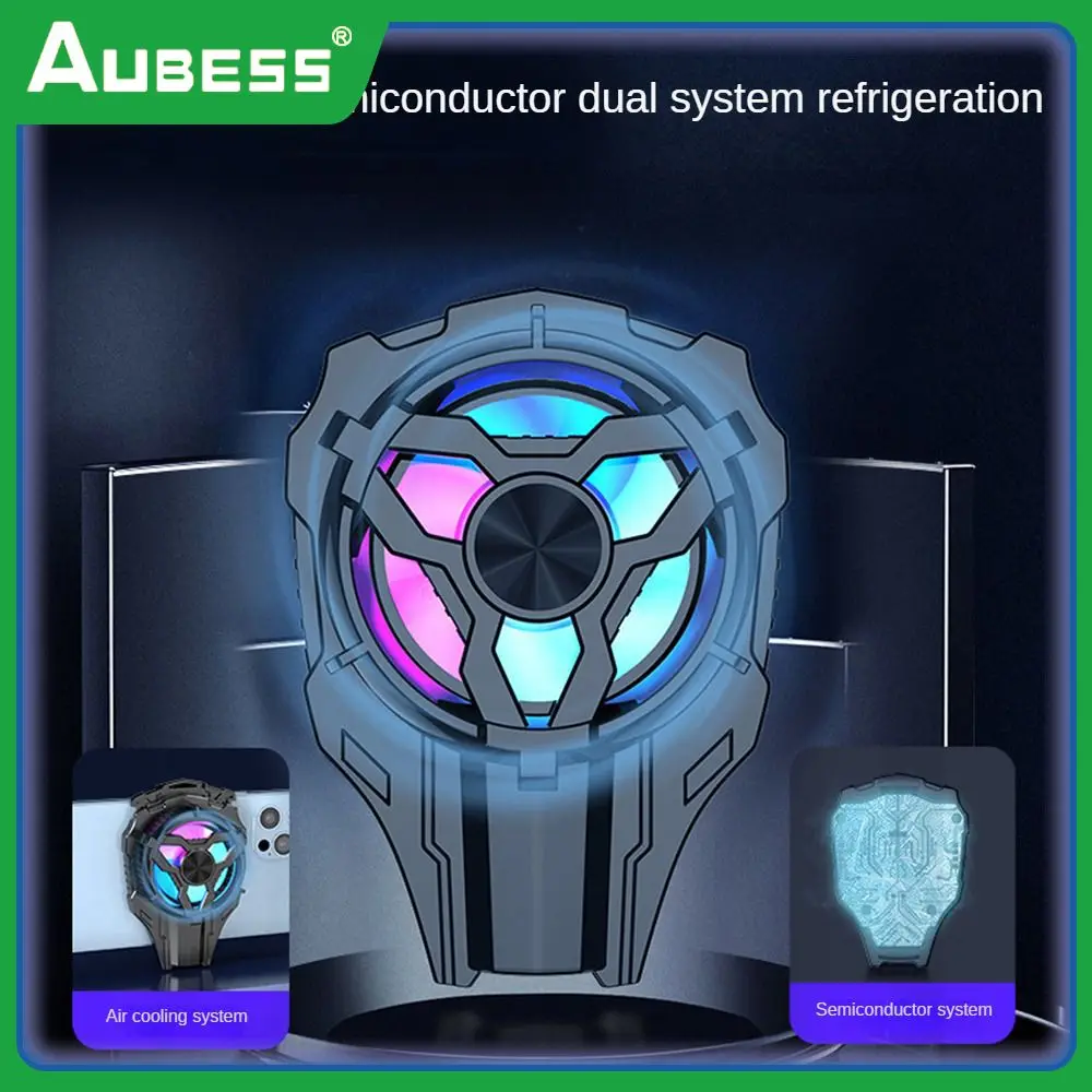 

15w Cooler Heat Sink Ultra-quiet Three-sided Suction Smartphone Cooling Fan Heat Dissipation Dazzling Light Office Accessories