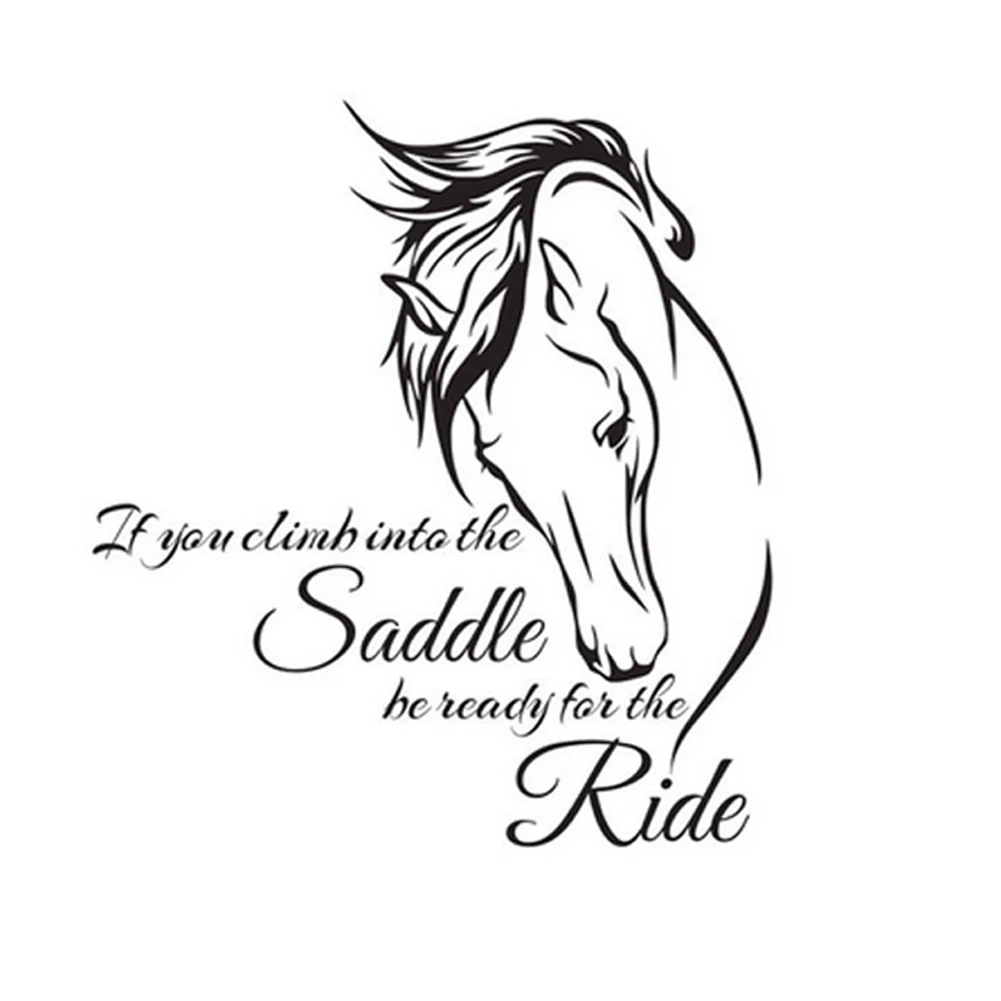 

Bedroom Modern Office Waterproof Home Decor Removeable Living Room Horse Head Vinyl DIY