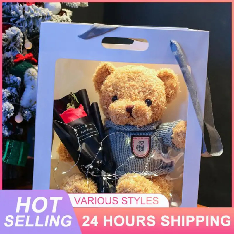 

Гирлянда из вечных цветов, Подарочная коробка «сделай сам», подарок на день рождения, свадьбу, праздник, медведь, сушеный цветок, Подарочная коробка, домашний декор, романтический подарок