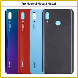 New For Huawei Nova 3 Battery Back Cover Rear Door 3D Glass Panel For Huawei Nova3 Battery Glass Hou