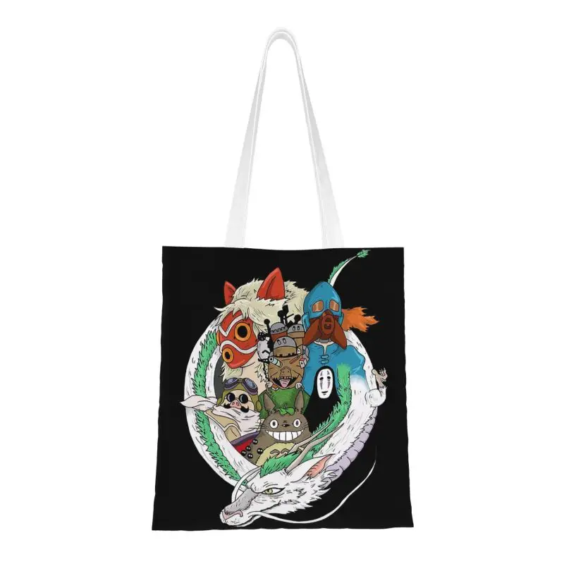 

Ghibli Anime Manga Spirited Away Dragon Shopping Bag Shoulder Canvas Tote Bag Hayao Miyazaki My Neighbor Totoro Shopper Bags