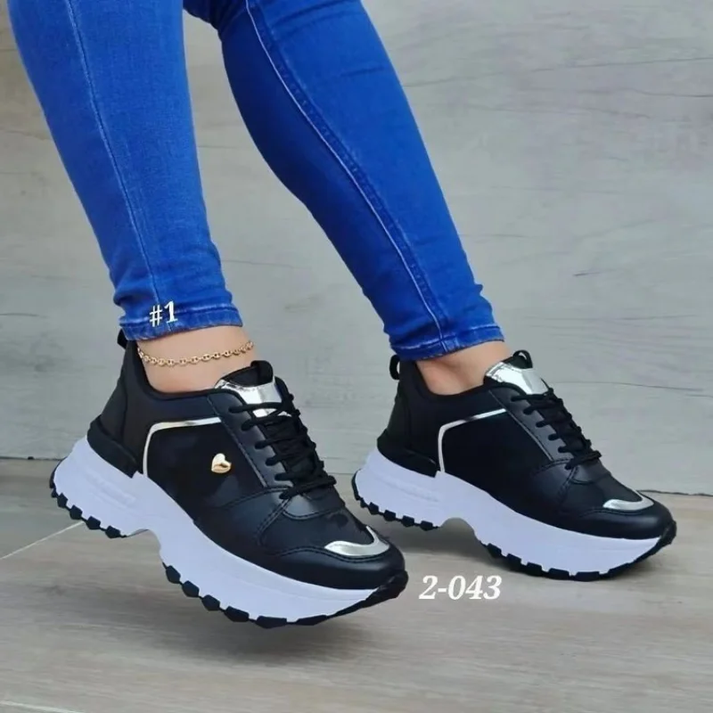 

Comfortable Light Sneakers Women Platform Shoes Leather woman Casual shoes Sport Shoes Ladies Outdoor Running Vulcanized Shoes