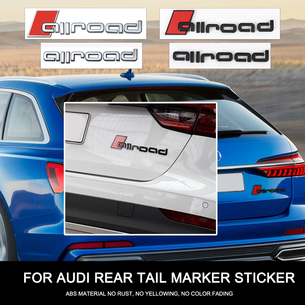 3D ABS Adhesive Car Trunk Number Letters Badge Sticker Decal For Audi Allroad Logo A3 A4 A6 C7 TT Q3 Q5 Replacement Accessories