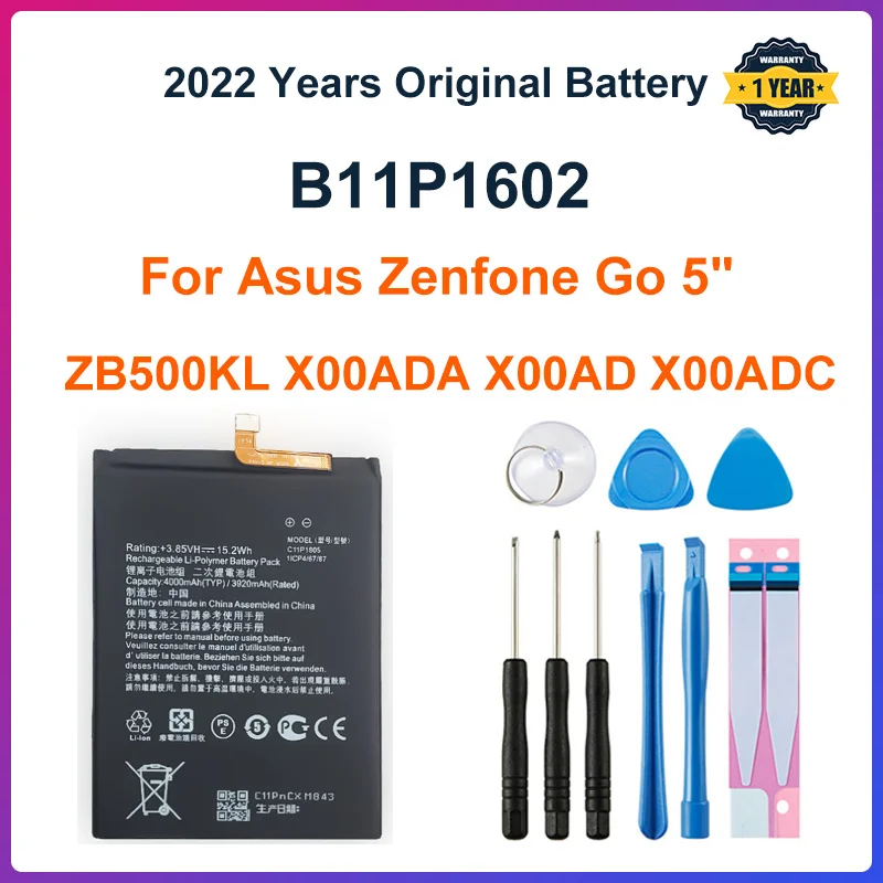 

ASUS 100% Original B11P1602 2600mAh NEW Battery For Asus Zenfone Go 5" ZB500KL X00ADA X00AD X00ADC CellPhone Battery