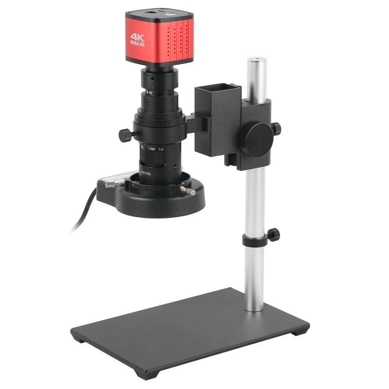 

UHD 4K 1080P SONY IMX334 HDMI Digital Microscope Camera Measurement U Disk Storage Video Recorder 500X Zoom C Mount Lens Set