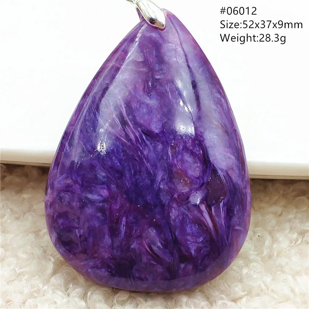 Natural Purple Charoite Water Drop Pendant Beads Women Men Charoite Jewelry Charoite 925 Sterling Silver Purple Necklace AAAAAA