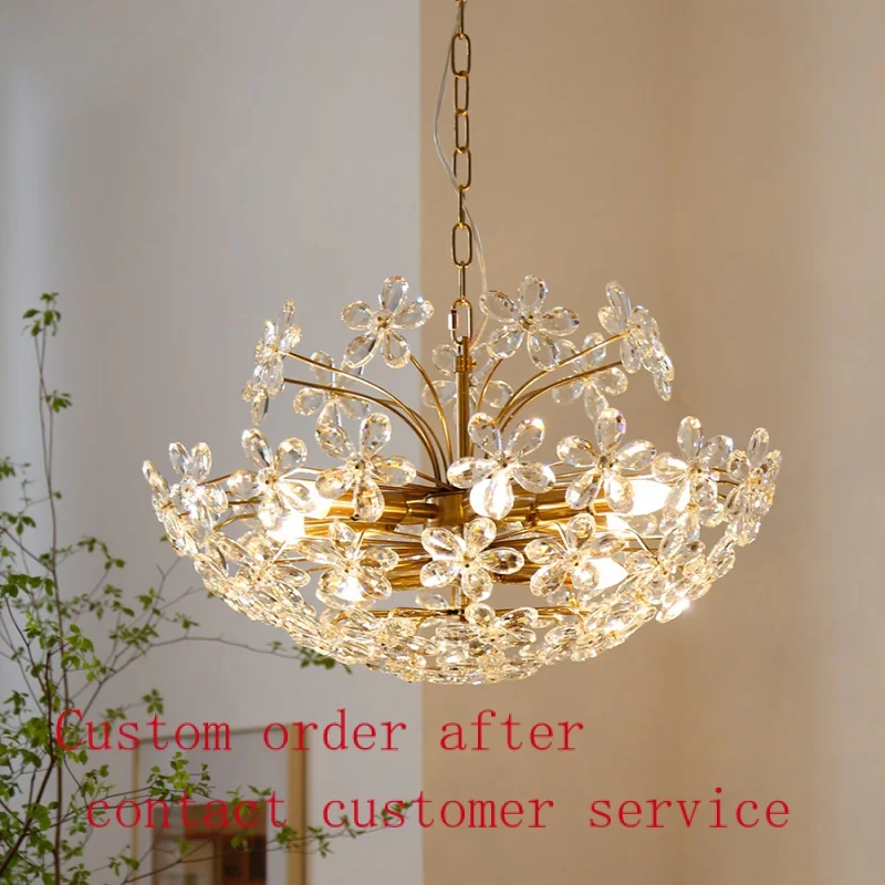 

Modern Led Flower Chandelier hanging type suitable for dining room bedroom villa lobby crystal chandelier light