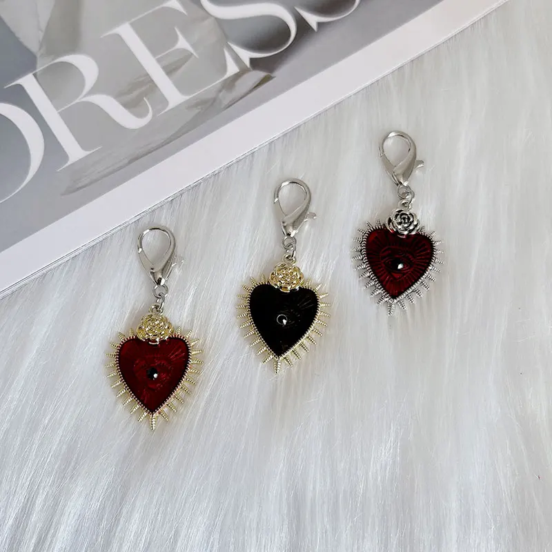 Enamel Goth Rose Flowers Heart Shoe Buckles Turkish Evil Eye Pendant For Shoes Gothic Punk Jewelry Accessories Wholesale Gifts