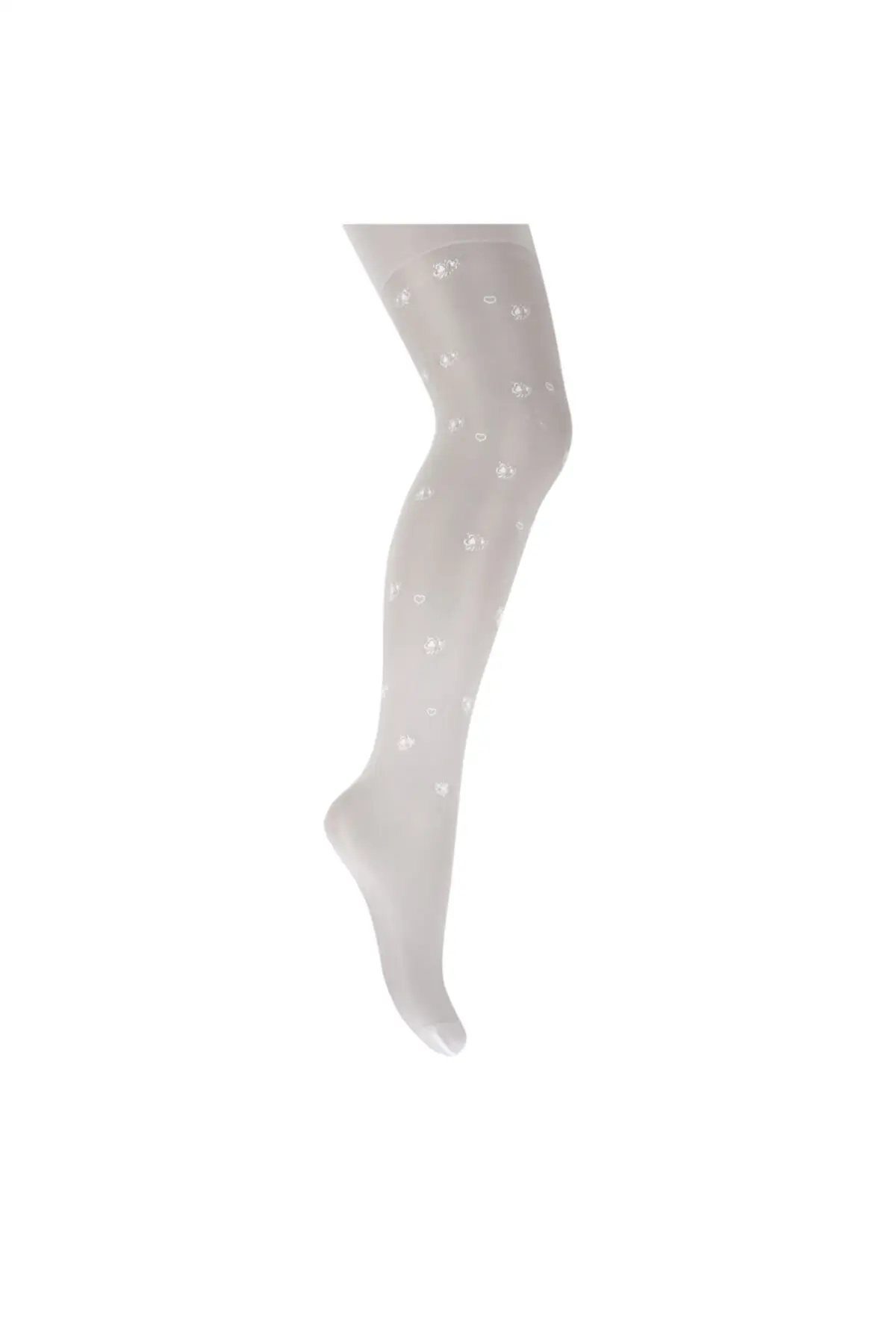 Anna printed thin pantyhose socks polyide white single underwear