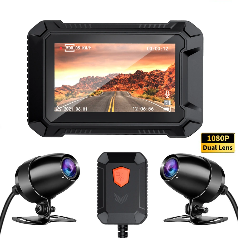 DVR мотоциклетная камера GPS WIFI rbike Dash Cam 2 канала 1080P Moto Bike Dashcam черный ящик для
