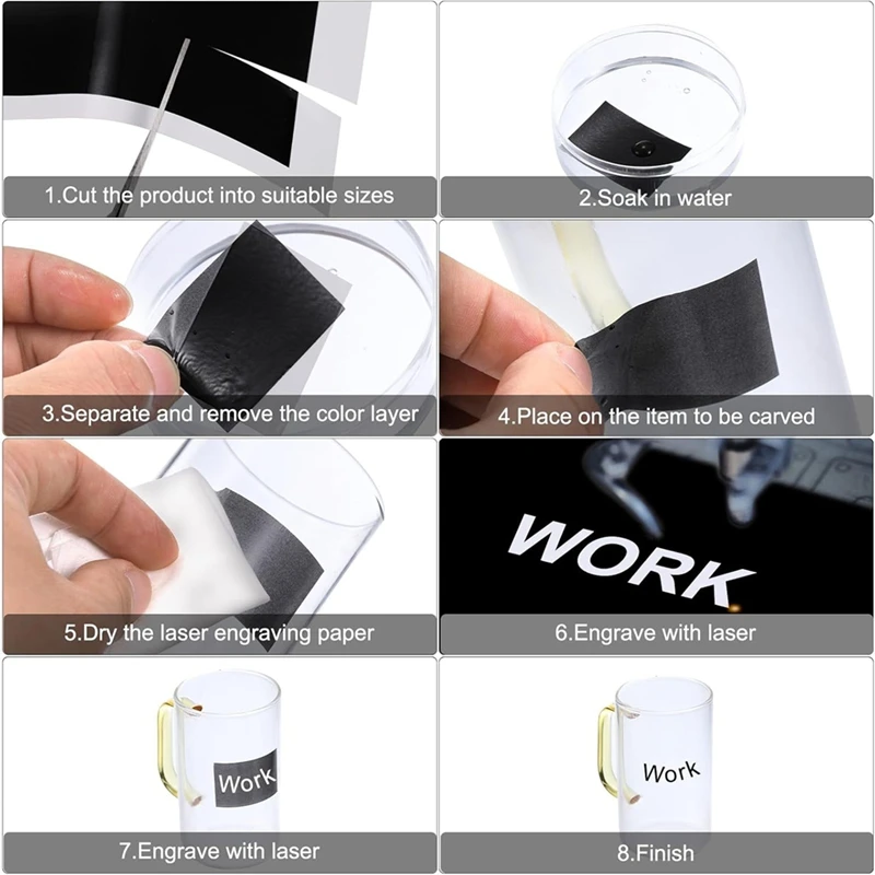 Бумага для лазерной гравировки 4 шт. Цветная бумага маркировки оптоволоконной и