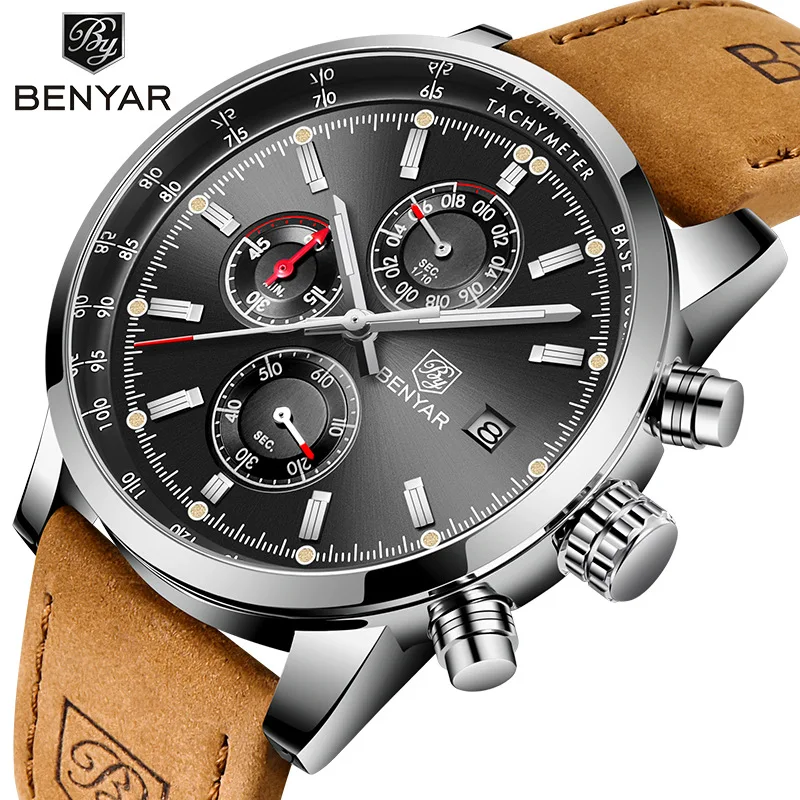 BENYAR Design Top Brand Luxury  Men Watch Waterproof Sport Quartz Chronograph Military Watch Men Clock Relogio Masculino 5102 enlarge