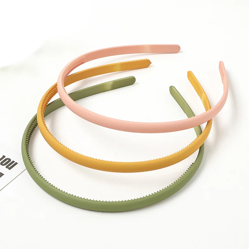 

Female Simple Thin Hair Band Plastic Candy Color Non-slip Face Wash Headband For Girls Household Useful Frosted Hair Hoop