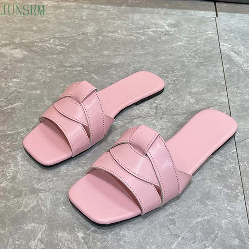 

Flats Slippers Women Beach Sandals Summer Casual Woman Shoes Designer Brand Slides 2022 New Dress Party Flip Flops Lady Slippers