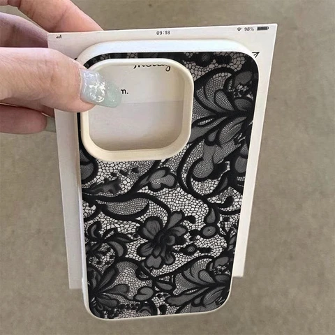 Чехол для телефона с сексуальным кружевным узором для iPhone 17 17Air 16 15 14 Plus 13 12 11 17 Pro Max 16 Plus, силиконовый чехол-бампер Funda