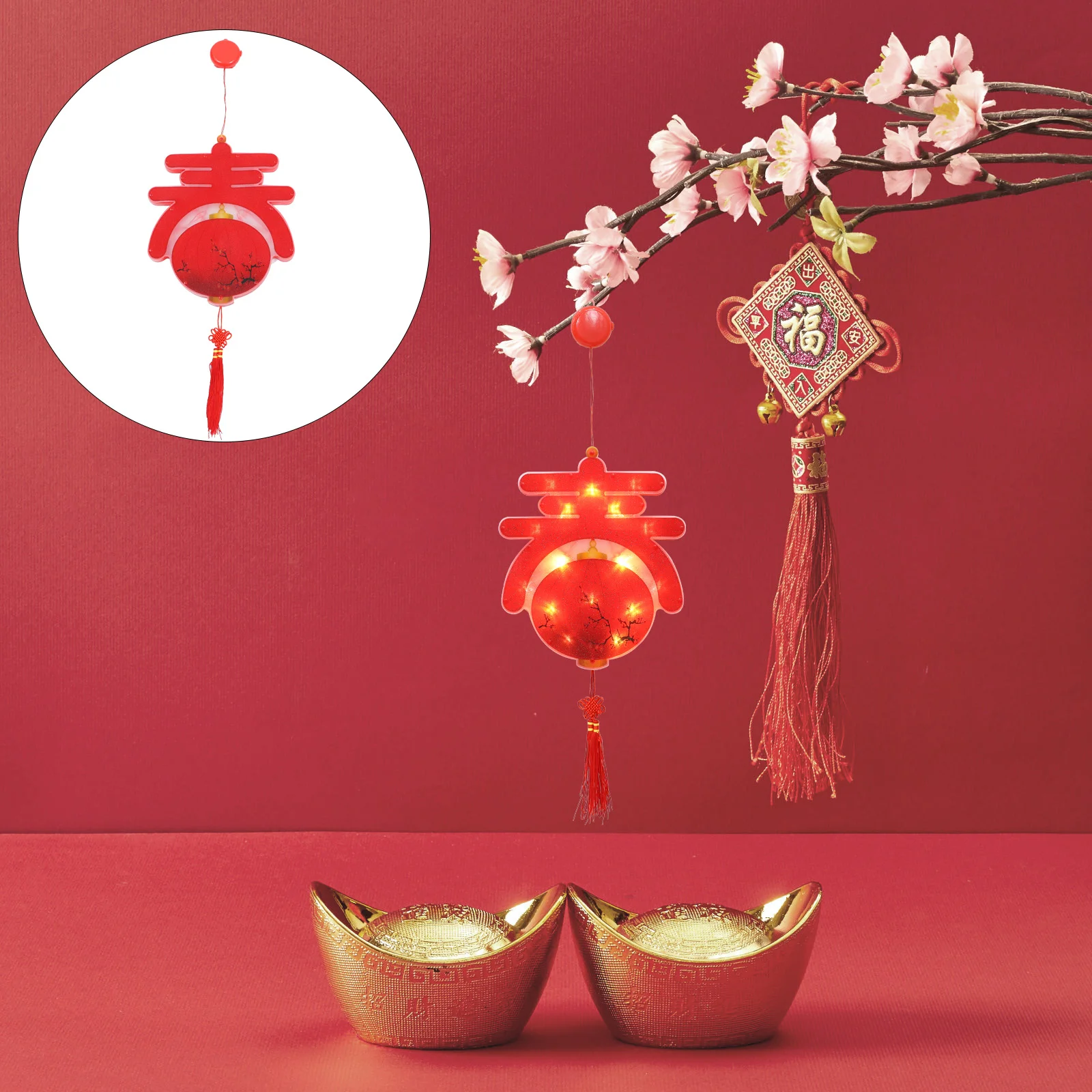 

Chinese New Lights Festival Year Party Led Spring Ornament Years Red Fu Gifts Favors Yrarlight Lunar Supplies Eve Lanterns