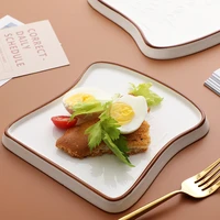 european style simple ceramic bread plate creative toast plate personalized home dessert cake plate breakfast plate