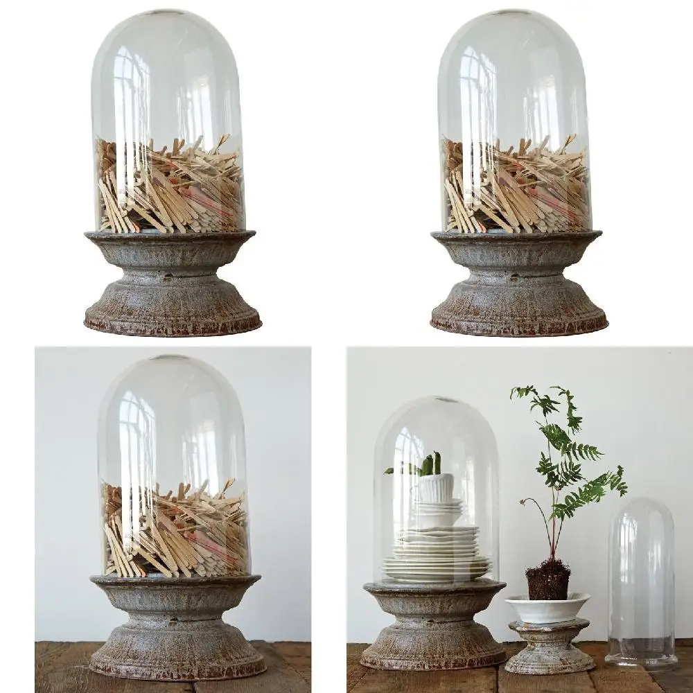 

Luxurious Classic Piece of Glass Cloche on an Elegant Metal Base.