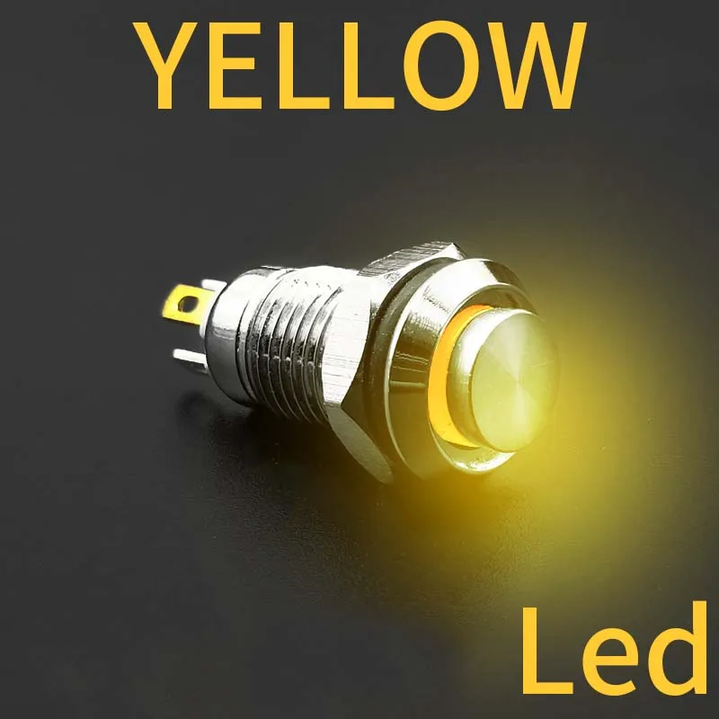 

Водонепроницаемый металлический кнопочный выключатель с подсветкой 8/10/12/16 мм