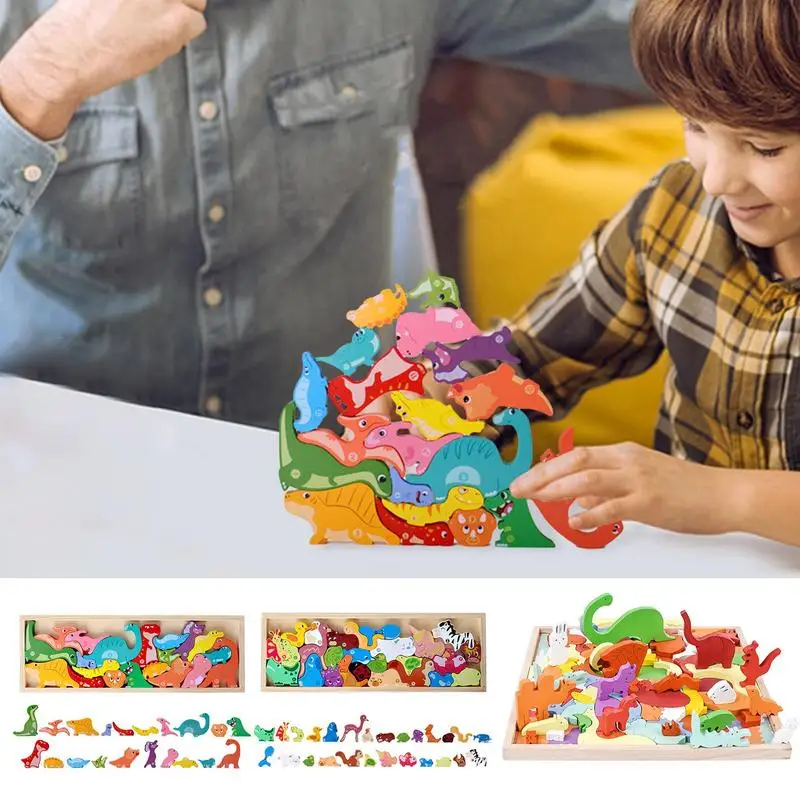 

Kid Montessori Toys Wooden Animals Puzzle Tangram Jigsaw Game 3D Puzzle Preschool Early Learning Educational Toys For Girls