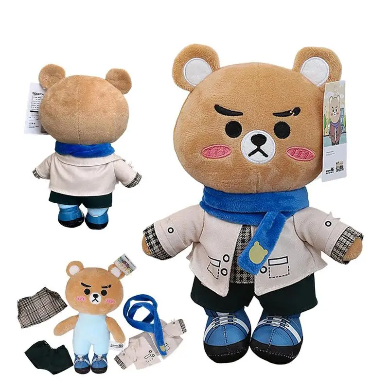 

Медведь, плюшевая игрушка, Детская милая мягкая кукла-животное с шарфом, для мальчиков и девочек, плюшевая кукла-животное для дивана, кровати, декоративная маленькая