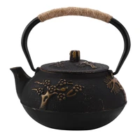 japanese cast iron teapot kettle with stainless steel infuser strainer plum blossom 30 ounce 900 ml