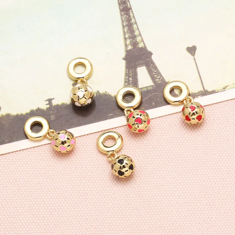 OCESRIO красочная эмалированная футбольная подвеска в форме сердца для ожерелья