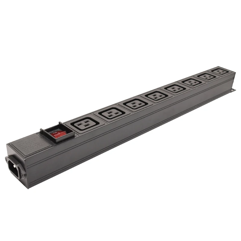 

Блок питания IEC PDU C19 розетка из алюминиевого сплава корпус удлинитель C14 AC кабельный разъём с переключателем 8 шт.