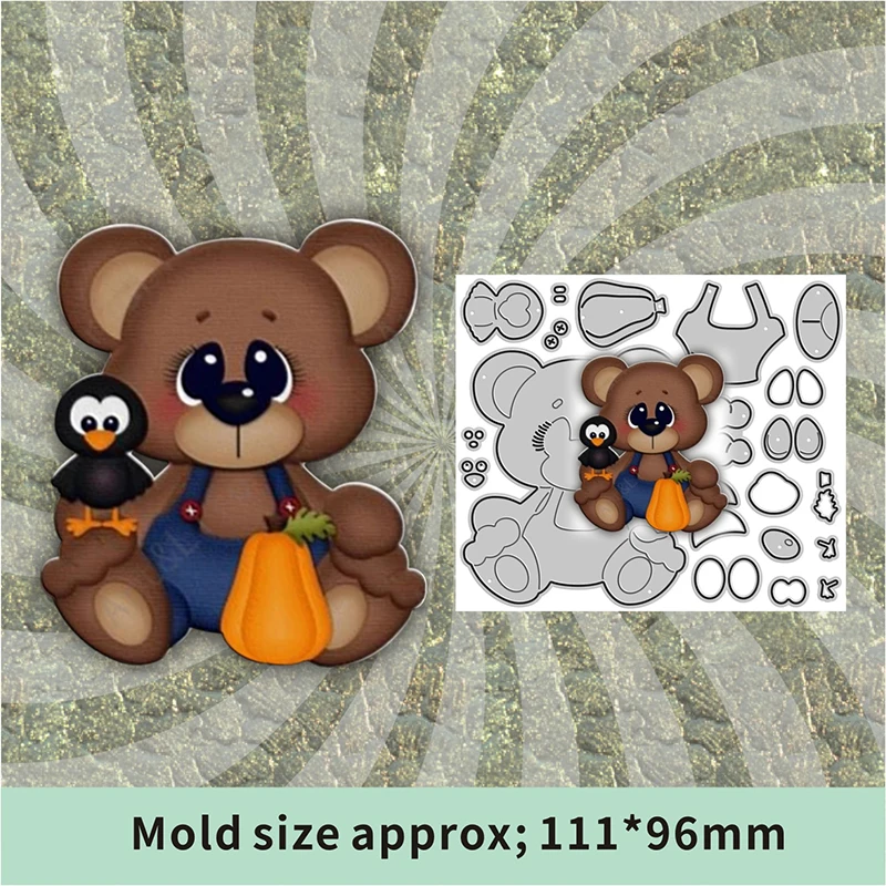

New 2022 Little Bear and Pumpkin Metal Cutting Dies For DIY Scrapbooking and Card Making Embossing Craft Decorative No Stamps