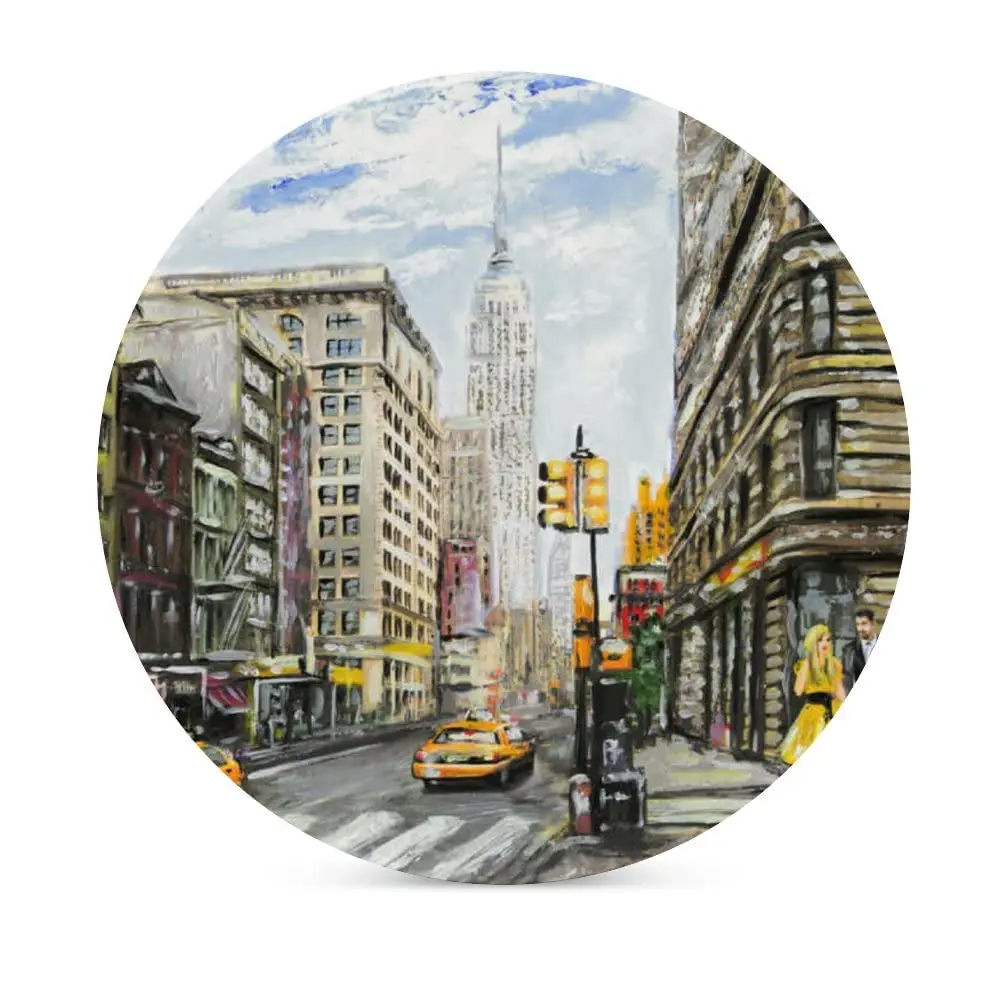 Керамические подставки для напитков в стиле Нью-Йорка 1 шт. подставка с пробковой